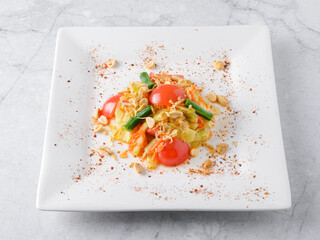 thai cuisine salad on a white background