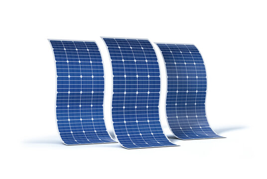 Flexible solar panels isolated from the background