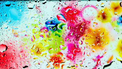 full hd abstract colorful background, abstract wallpaper with water drops, 4k colorful background, drops of water