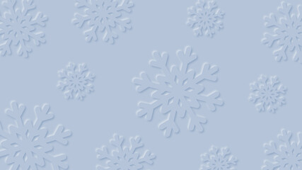 Abstract style of paper snowflakes winter background.