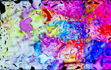 full hd abstract colorful background, abstract wallpaper with water drops, 4k colorful background, drops of water