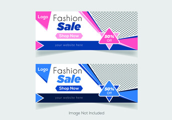 New arrival shoe sale web banner, social media cover templates design