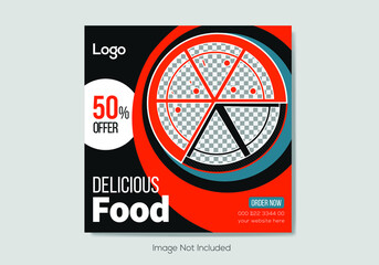 Food culinary Promotion template with photo. Social Media Post. social media post template for food menu promotion banner frame. high resolution.
