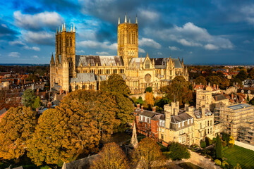 Lincoln Cathedral, England (drone point of view)