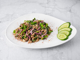 meat thai cuisine on a white background