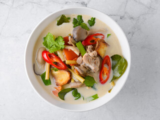 thai cuisine soup on a white background
