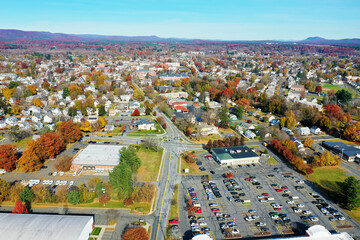 Aerial of Westfield, Massachusetts, United States