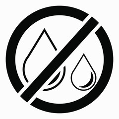 No leaks icon. No drops. No rain. Lack of water. Leakage protection. Vector icon. Commercial line vector icon for websites and mobile minimalistic flat design.