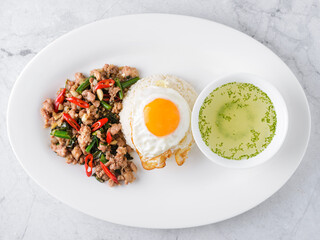 meat thai cuisine on a white background
