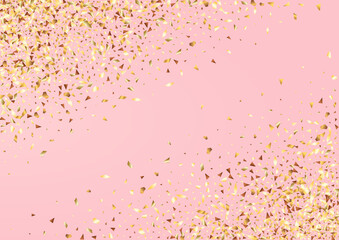 Gold Particle Luxury Vector Pink Background.