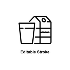 milk icon designed in outline style in food and drink icon theme