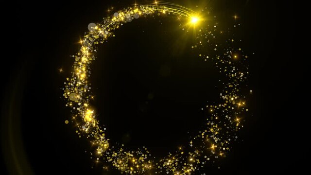 golden particle ring animation circles