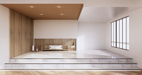 Modern living room minimalist design, 3d rendering