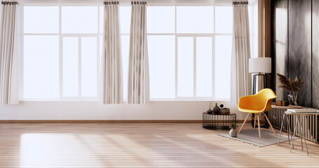 interior design,zen modern living room Japanese style.3D rendering