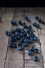 blueberries on a wooden table in a rustic style