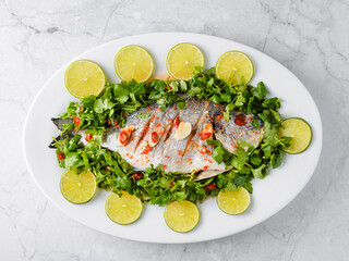 fish thai cuisine on a white background