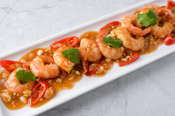 shrimp thai cuisine on a white background