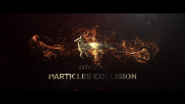 Particles Collision Logo and Text Title
