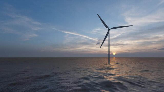 Wind farm generator on sea Renewable alternative 