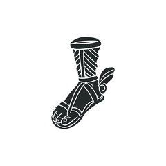 Hermes Sandal Icon Silhouette Illustration. Ancient Vector Graphic Pictogram Symbol Clip Art. Doodle Sketch Black Sign.