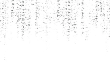 Monochrome texture composed of irregular graphic elements. Distressed uneven grunge background. Abstract vector illustration. Overlay for interesting effect and depth. Isolated on white background.