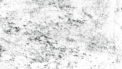Monochrome texture composed of irregular graphic elements. Distressed uneven grunge background. Abstract vector illustration. Overlay for interesting effect and depth. Isolated on white background.