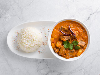 thai cuisine soup on a white background