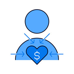 charity fund collecting icon vector