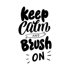 Motivational lettering tooth care font design. Typography poster for dental clinic. Handwritten phrase card. Vector eps 10.