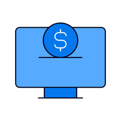 computer online fund collection icon vector
