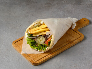 shawarma on a gray background