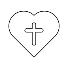 Obraz premium christian worship cross on hand icon