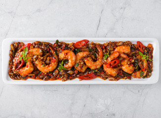 shrimp thai cuisine on a white background