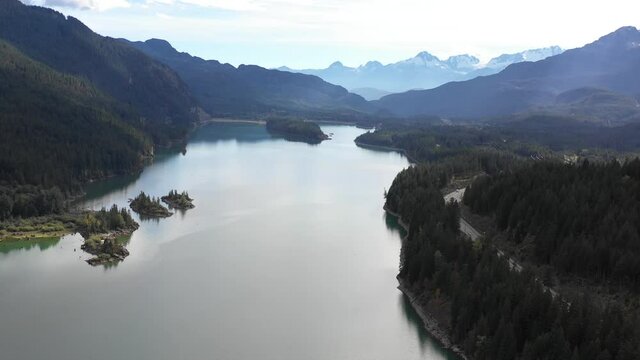 Aerial view of mountains near Whistler British Columbia