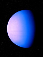 twin Earth, super-earth planet, realistic exoplanet, earth-like planet in far space, cosmic background 3d illustration. 