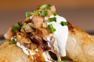 zeppelins made from grated potatoes with minced meat © rsooll