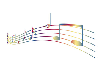 Icono de partitura musical con notas en fondo balnco