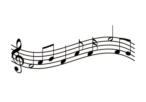 Icono de partitura musical con notas en fondo balnco