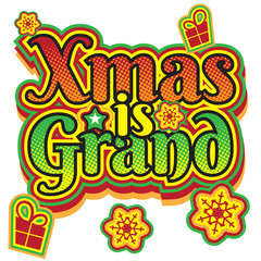 Fototapeta premium Christmas holiday card, poster and text art with festival theme vector illustration on white background.