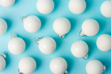 Decorative balls for Christmas and New Year on a blue background