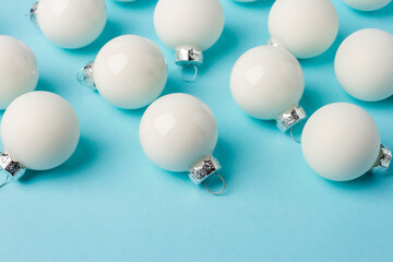 Decorative balls for Christmas and New Year on a blue background