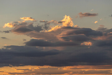 clouds sunset over the city