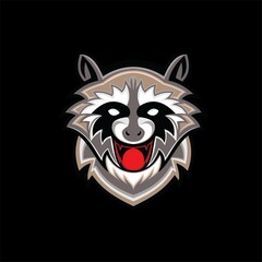 raccoon logo vector template icon