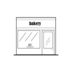 Bakery, icon, line art, flat design