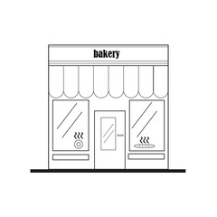 Bakery, icon, line art, flat design