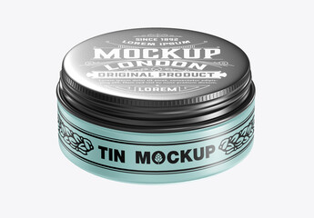 Round Metal Tin Mockup