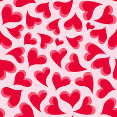 Naklejka na ściany i meble Abstract seamless pattern with pink hearts. Vector illustration
