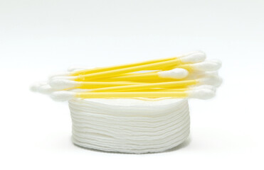 Hygienic cotton swabs isolated on white background