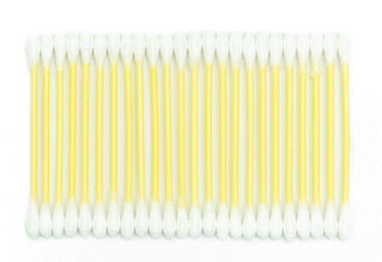 Hygienic cotton swabs isolated on white background