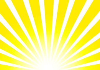 爽やかなイエローの集中線の背景素材／Refreshing yellow concentrated line background material